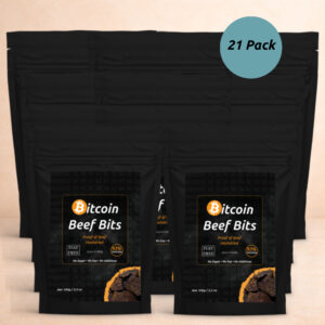 Bitcoin Beef Bits Whale Bundle of 21 Packs.