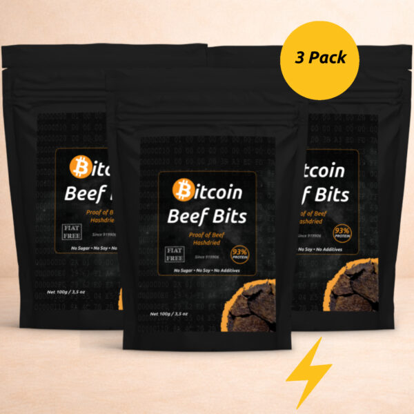 Bitcoin Beef Bits Pleb Bundle of 3 Packs.